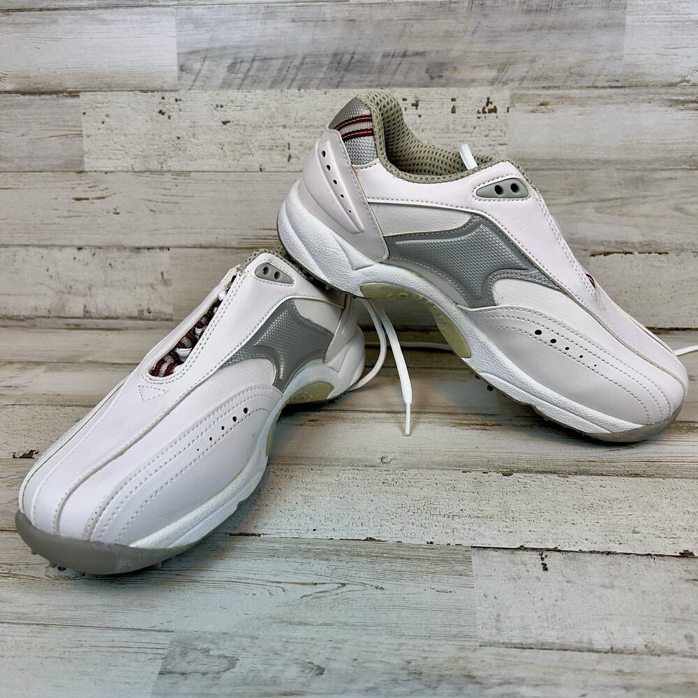NOS FootJoy GreenJoys Golf Shoes White Gray Women’s 6.5M NIB Spikeless Comfort